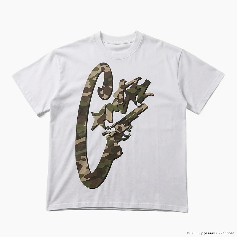 Corteiz camouflage print style white T-shirt