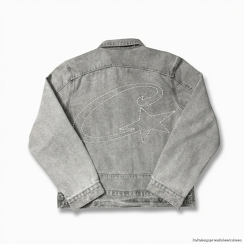 Corteiz denim retro-style grey coat