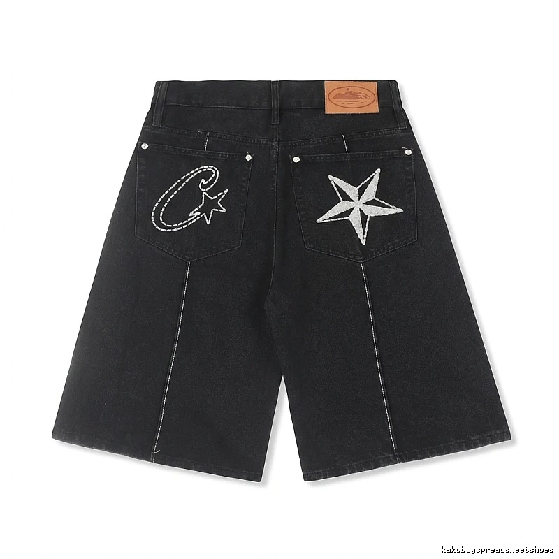 Corteiz Embroidered Trendy Black Shorts