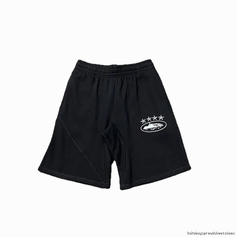 Corteiz five-star pattern black shorts