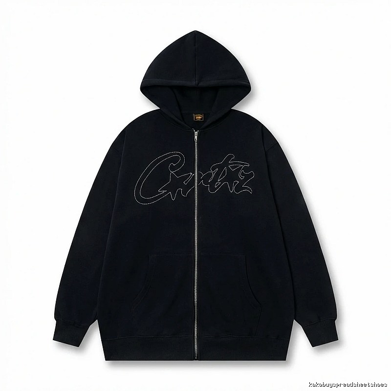 Corteiz minimalist style black hoodie