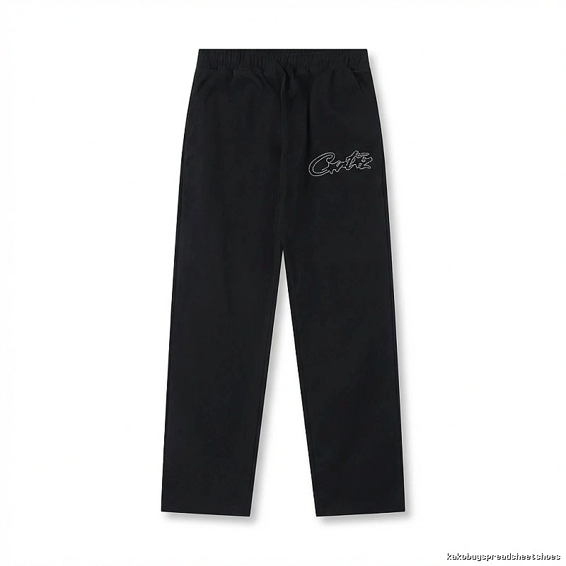 Corteiz minimalist style black long trousers
