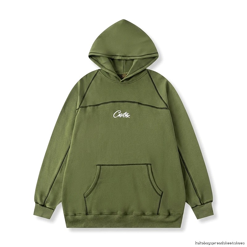 Corteiz minimalist style olive green sweatshirt