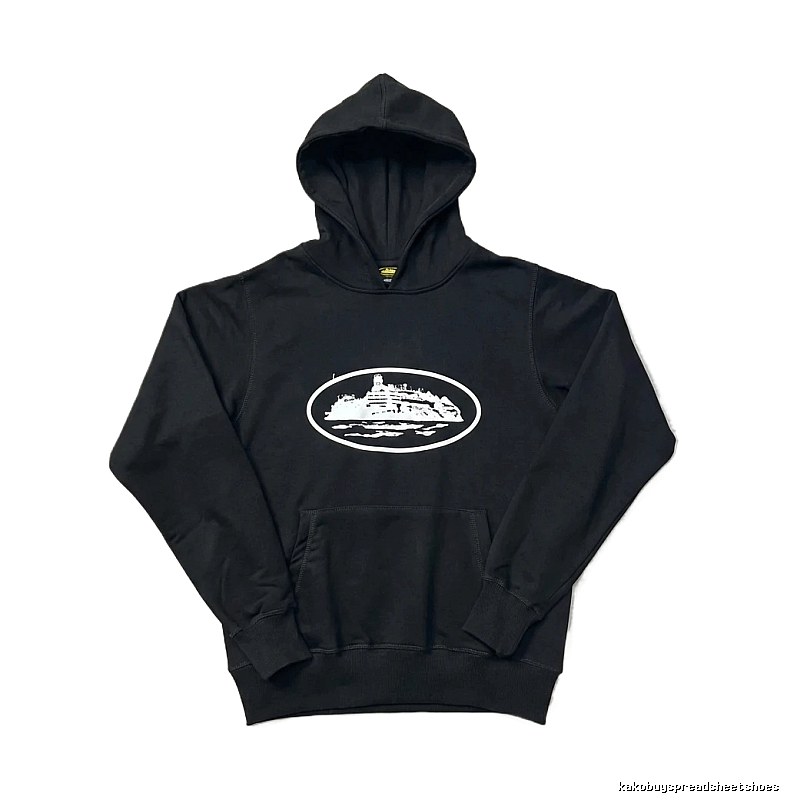 Corteiz nautical style black hoodie