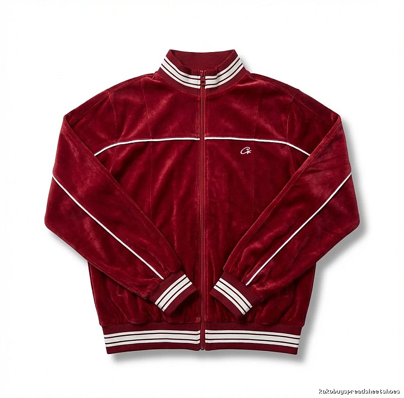 Corteiz retro-style burgundy jacket