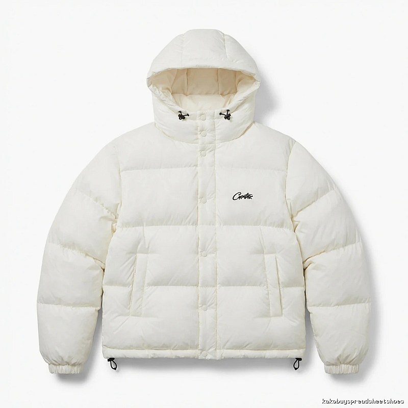 Corteiz trendy brand simple style white cotton-padded coat