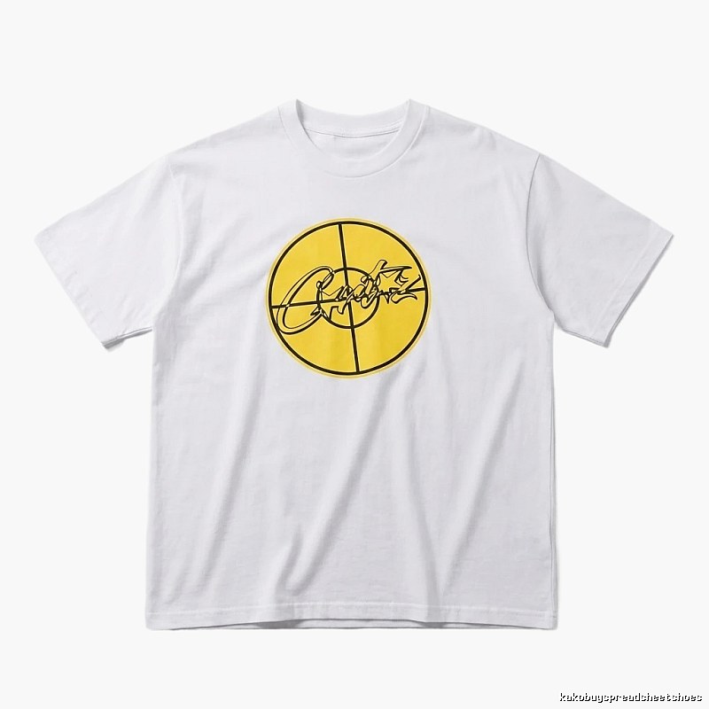 Corteiz Yellow Bullseye Trendy Cool White T-shirt