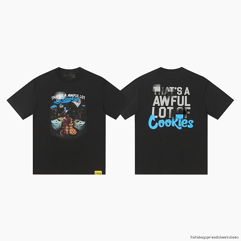 COUGH SYRUP Cookie Print Street Style Black T-Shirt