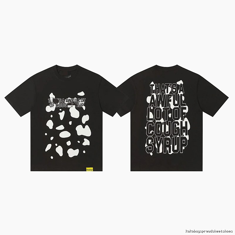 COUGH SYRUP Printed Street Style Black Short Sleeve T-shirt