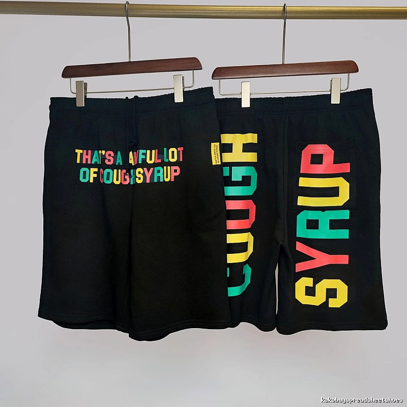 COUGH SYRUP Printed Street Style Black Shorts
