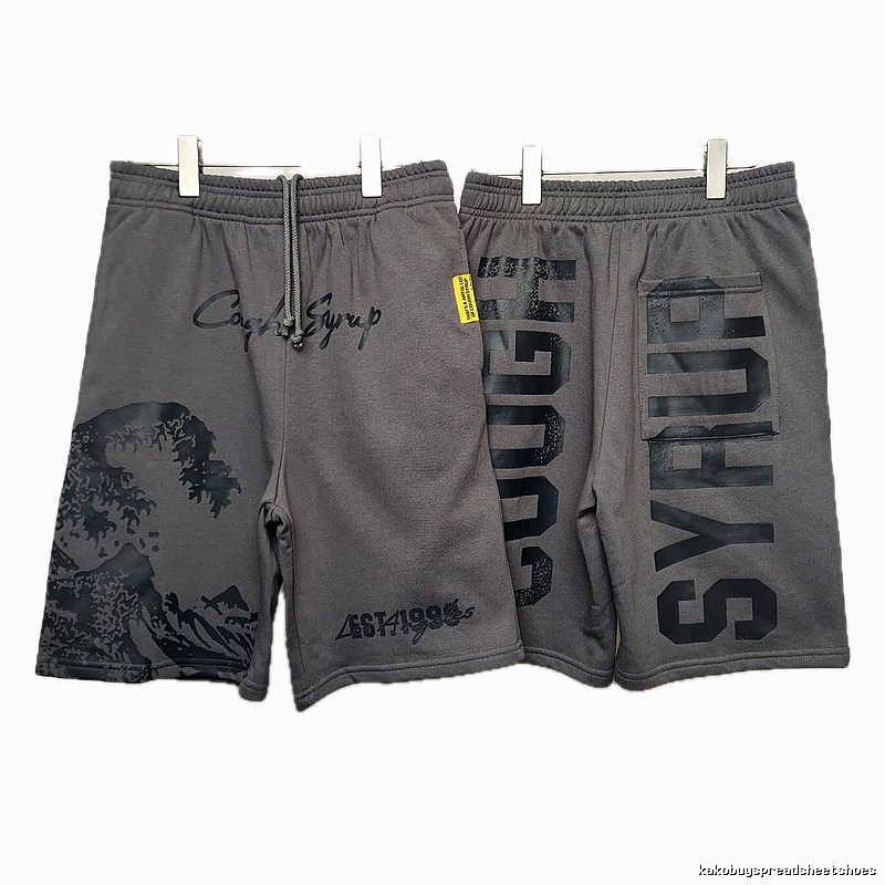 COUGH SYRUP Printed Street Style Grey Shorts