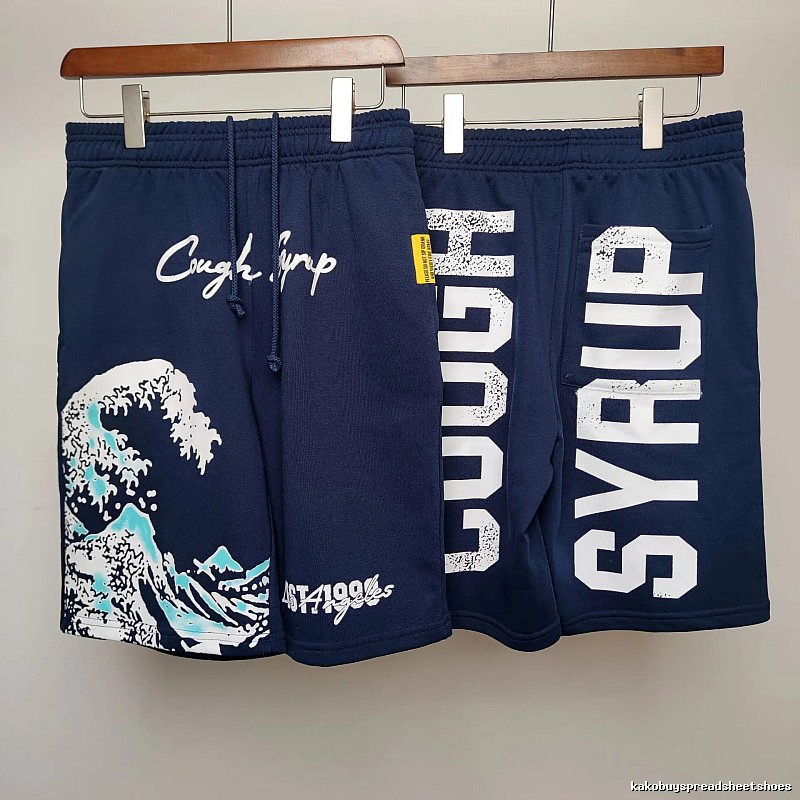 COUGH SYRUP Ukiyo-e Street Style Navy Shorts