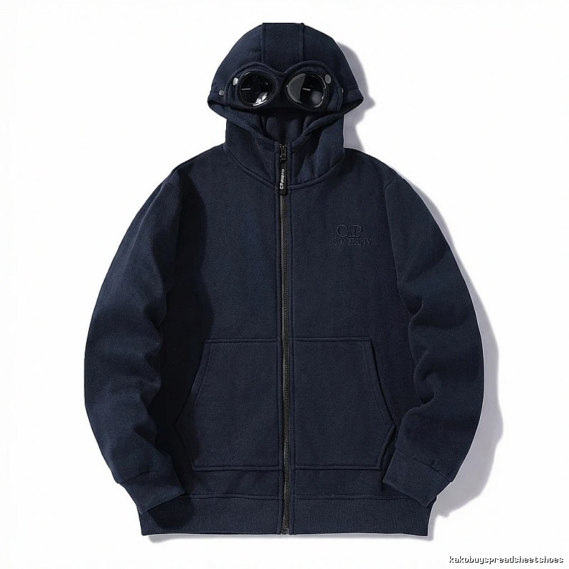 C.P. COMPANY Workwear Style Navy Blue Hoodie