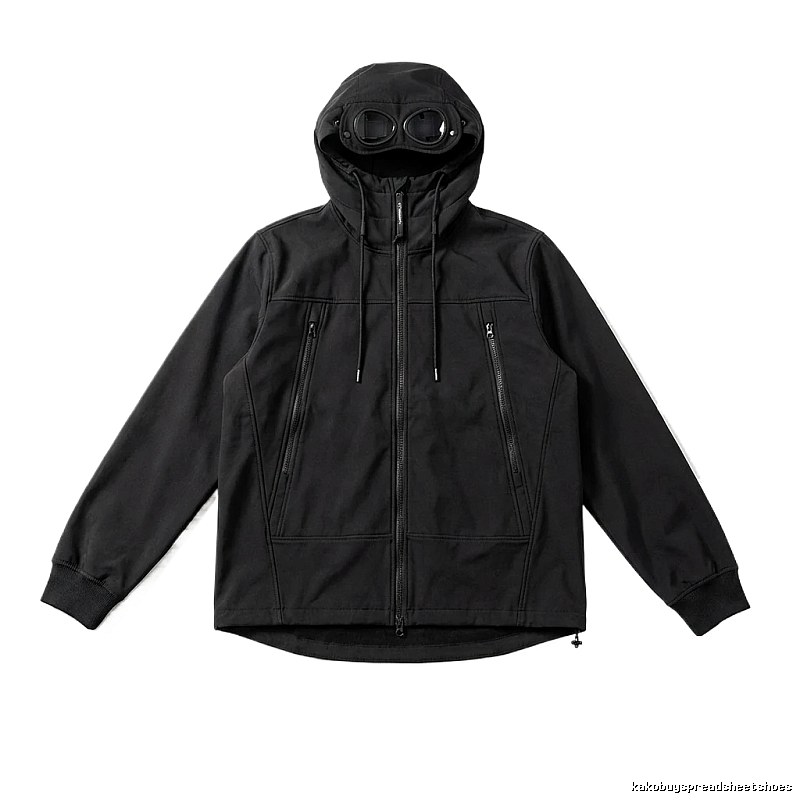 C.P. hooded simple style black coat