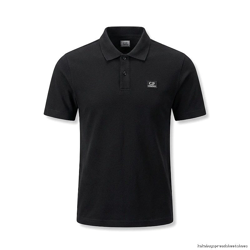 C.P. Simple Style Black Polo Shirt