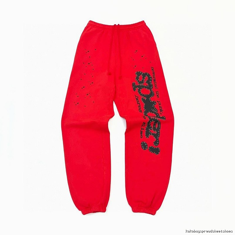 Daily Logo Sweatpants by Sp5der - Red