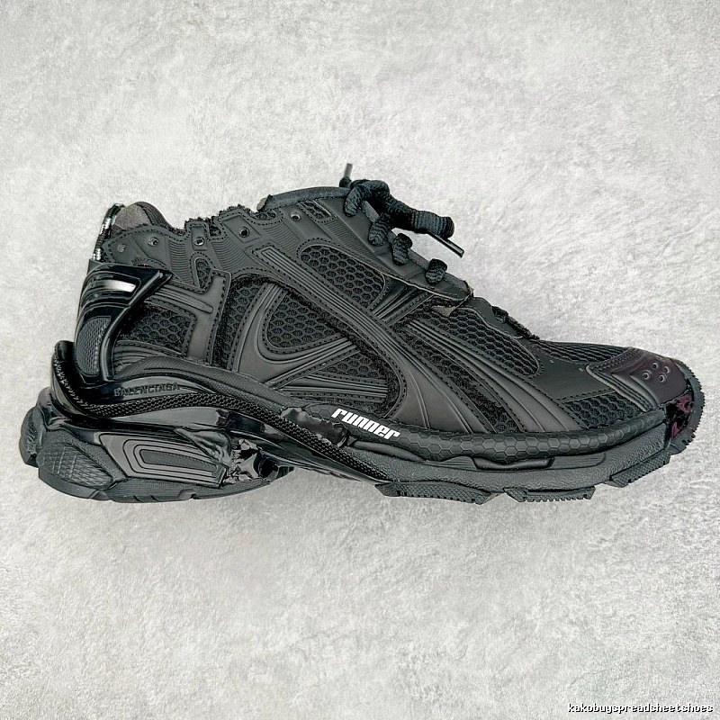 Dark Layered Panels Balenciaga Black Runner Sneaker for Streetwear Looks