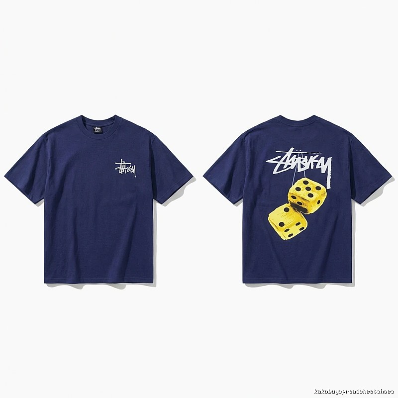 Deep blue T-shirt with Stussy dice print