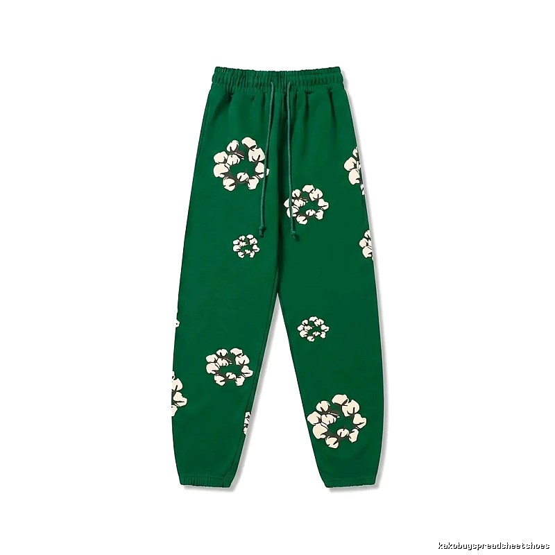 DENIM TEARS Floral Retro Green Sweatpants