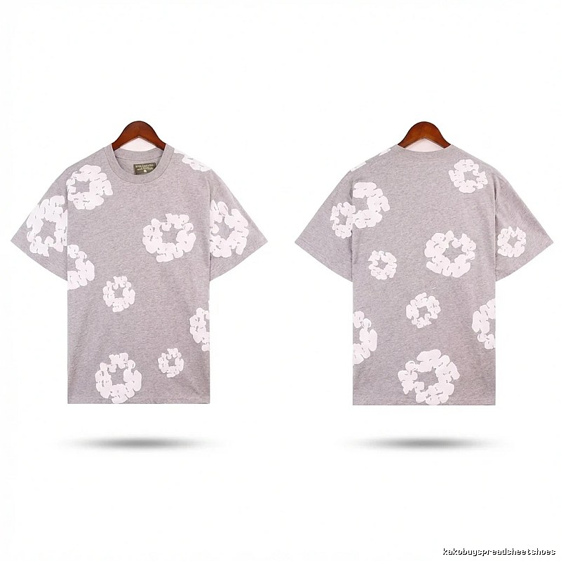 DENIM TEARS Printed Casual Grey T-shirt