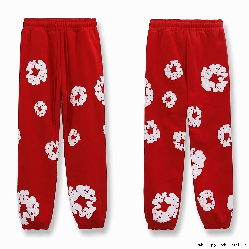 DENIM TEARS Printed Casual Red Pants