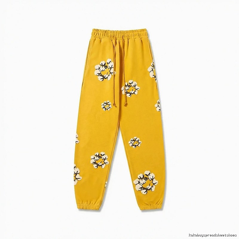 DENIM TEARS Printed Retro Yellow Sweatpants