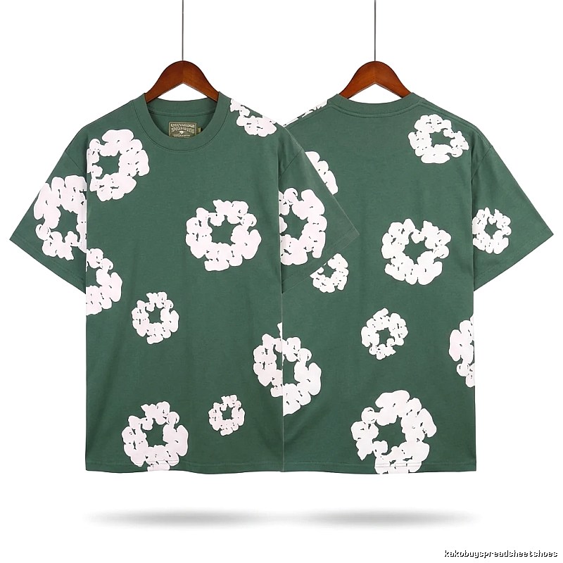 DENIM TEARS retro-style green short-sleeve