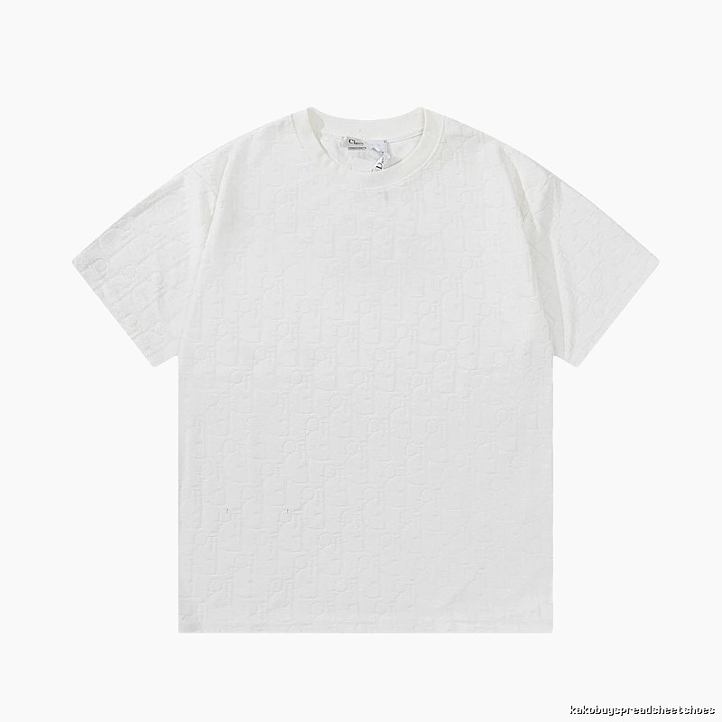 Dior All-over Monogram Print Light Luxury Style White T-Shirt