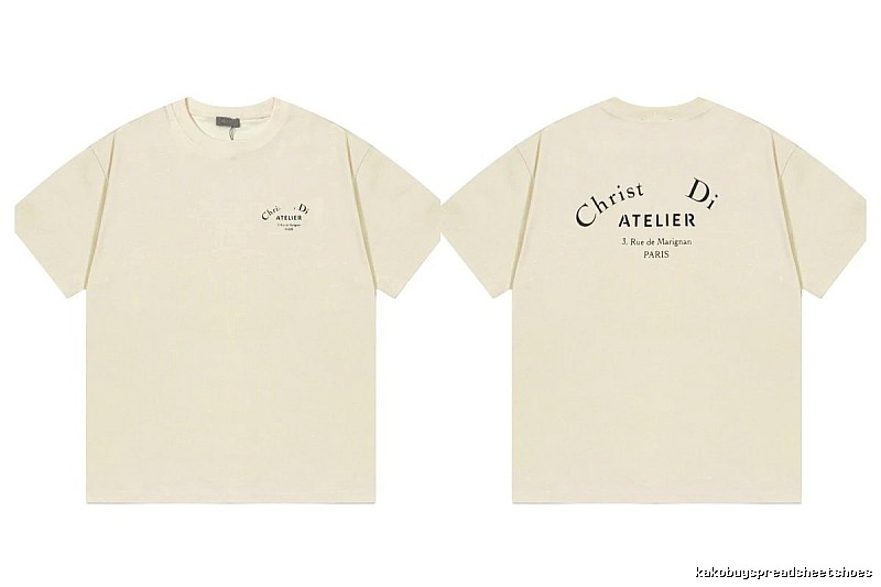 Dior Atelier Minimalist Style Beige Short-sleeve T-shirt