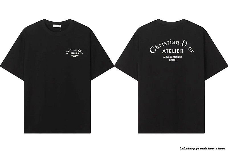 Dior ATELIER Minimalist Style Black Short-Sleeve T-Shirt