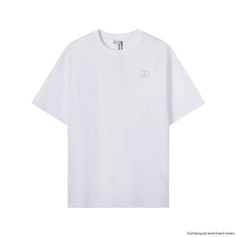 Dior CD Embroidered Minimalist Style White T-Shirt