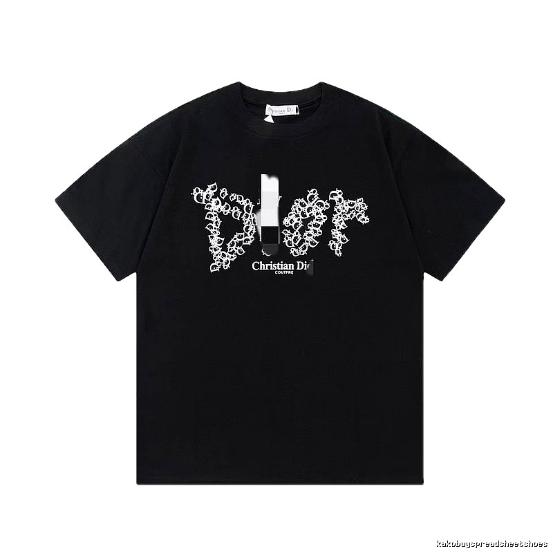 Dior Combined Print Trendy Black Short-sleeve T-Shirt
