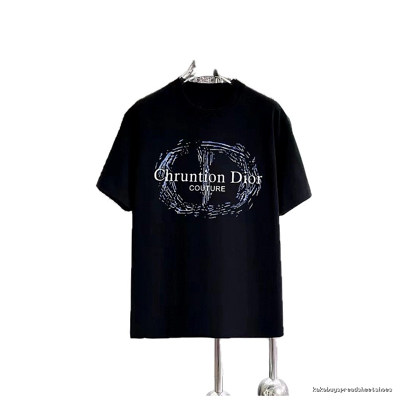Dior Couture Light Luxury Style Black T-Shirt