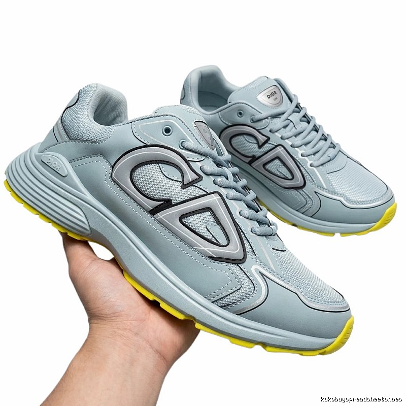 Dior dad shoes with light gray trendy brand style