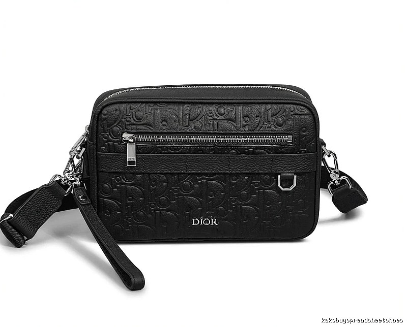 Dior embossed trendy black shoulder bag