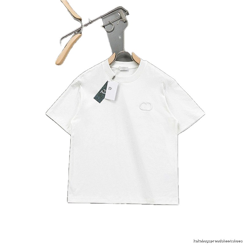 Dior Embroidered Minimalist Style White Short-sleeve T-shirt