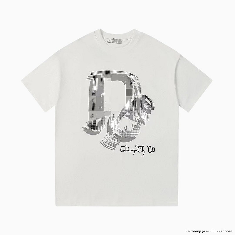 Dior Graffiti Collection Trendy & Cool Style White Short-sleeve T-shirt
