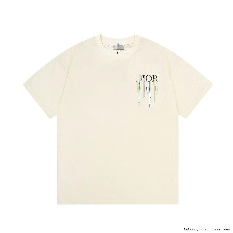 Dior Graffiti Print Street-style Off-white T-Shirt