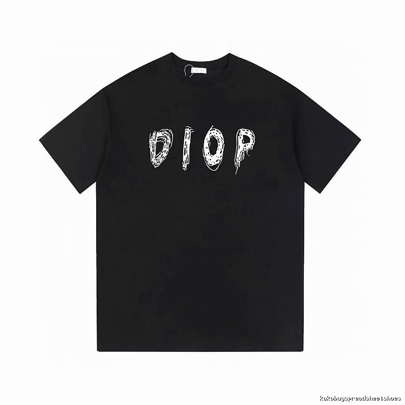 Dior Graffiti Street Style Black Short-sleeve T-shirt