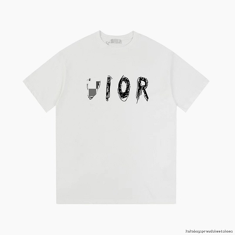 Dior Graffiti Street Style White Short-sleeve T-shirt