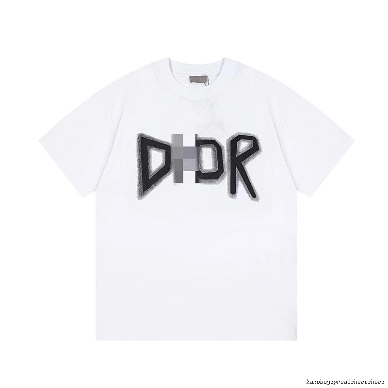 Dior Letter Print Trendy Style White T-Shirt