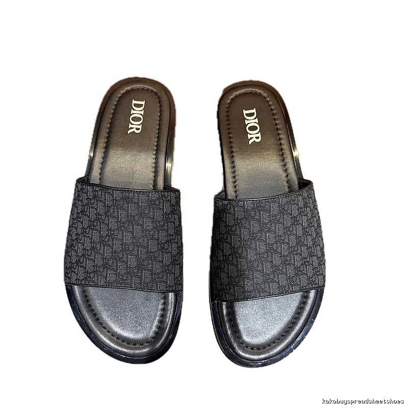Dior Monogram Light Luxury Style Black Slides