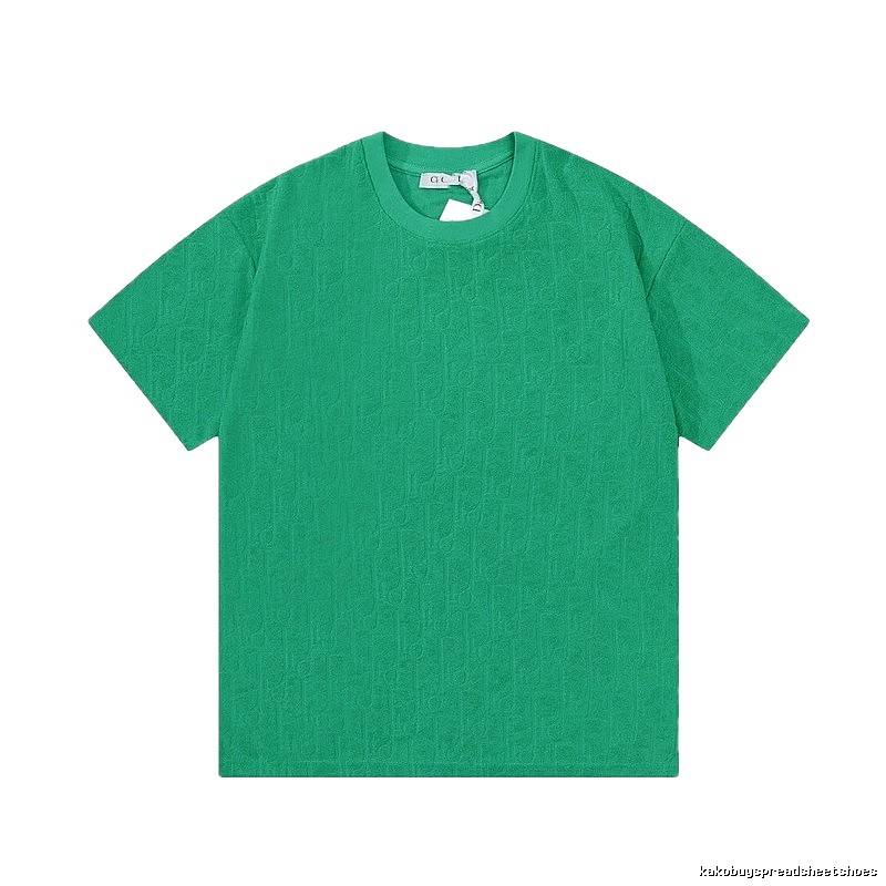 Dior Oblique Collection Casual Green Short-sleeve T-shirt