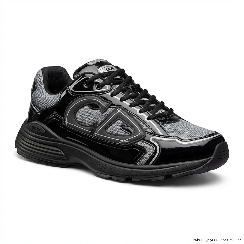 Dior retro-style black and grey sports shoes