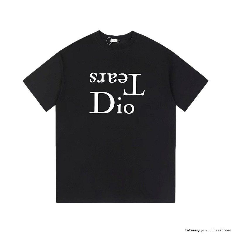 Dior Tears Co-branded Minimalist Style Black T-Shirt