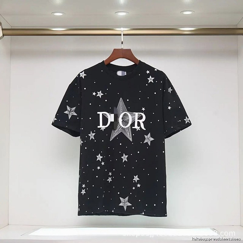 Dior Trendy Cool All-over Star Print Black T-Shirt