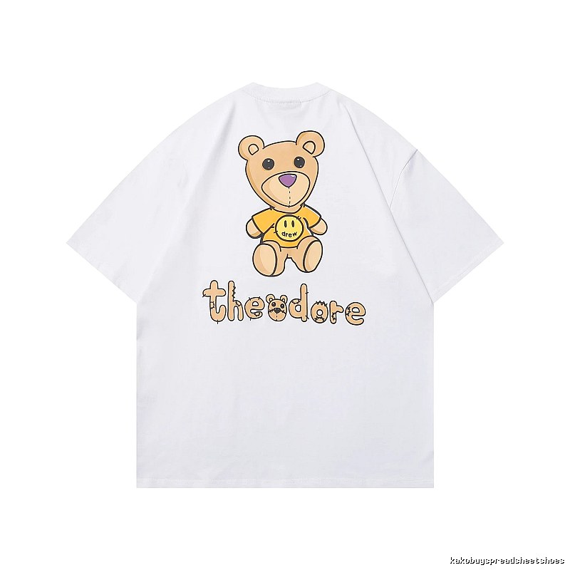 DREW Bear Print Street Style White T-shirt