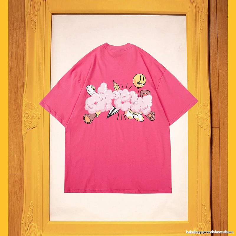 DREW Cloud Print Street Style Pink T-Shirt