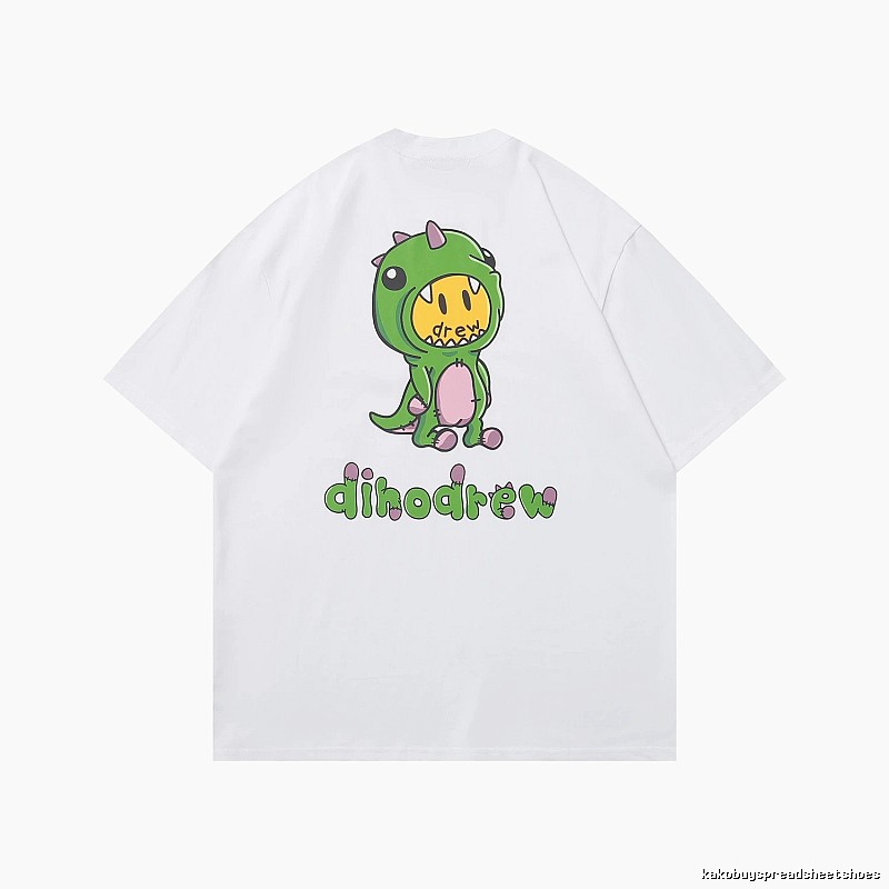 DREW Dinosaur Print Street Style White T-Shirt