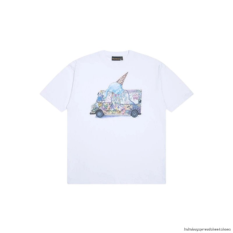 DREW Graffiti Ice Cream Truck Street Style White T-shirt